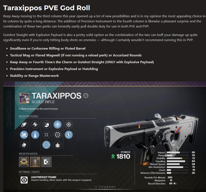 destiny god roll 2